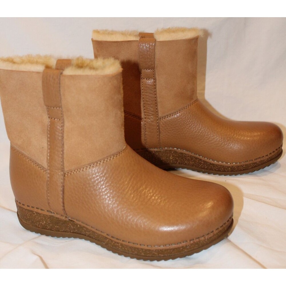 Dansko Mckenzie Leather Shearling Lined Boots Size EU 39 US 8.5-9 NIB $200 TAN